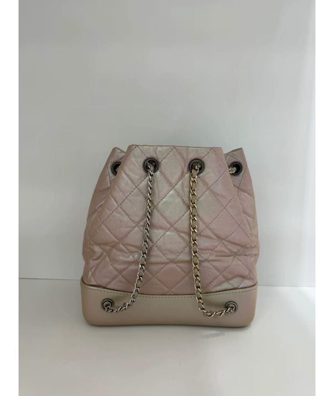 CHANEL Розовый кожаный рюкзак, фото 2