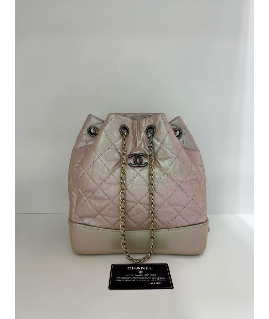 CHANEL Розовый кожаный рюкзак, фото 5