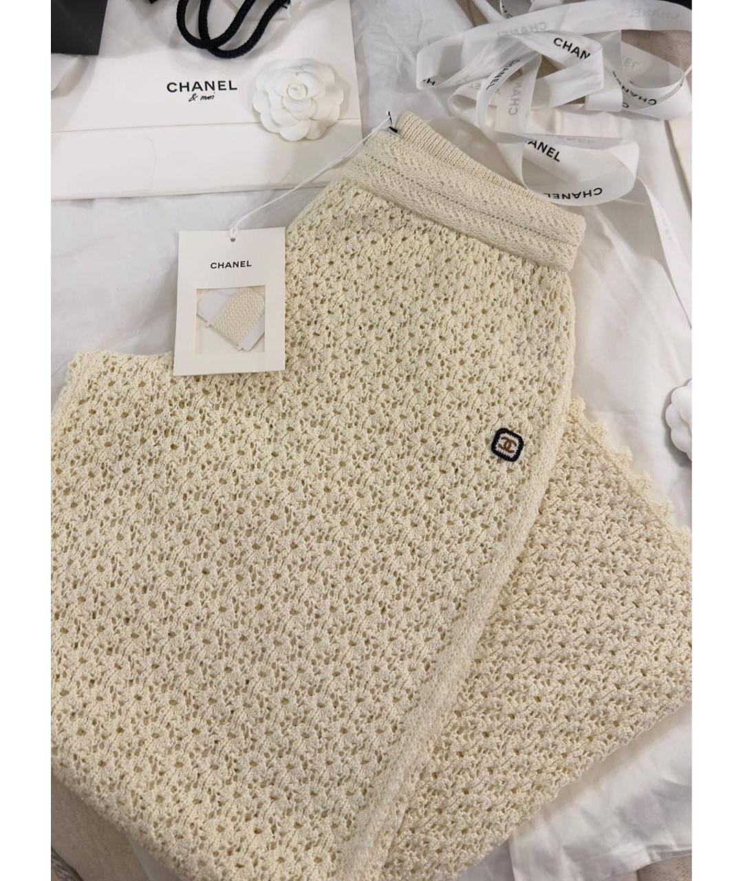 CHANEL Бежевые кружевные прямые брюки, фото 2