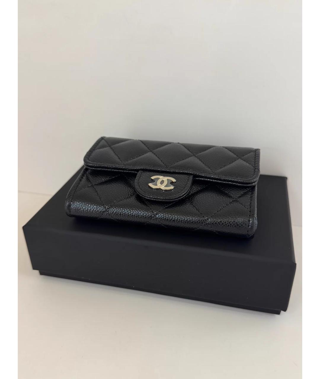 CHANEL Черный кожаный кошелек, фото 5