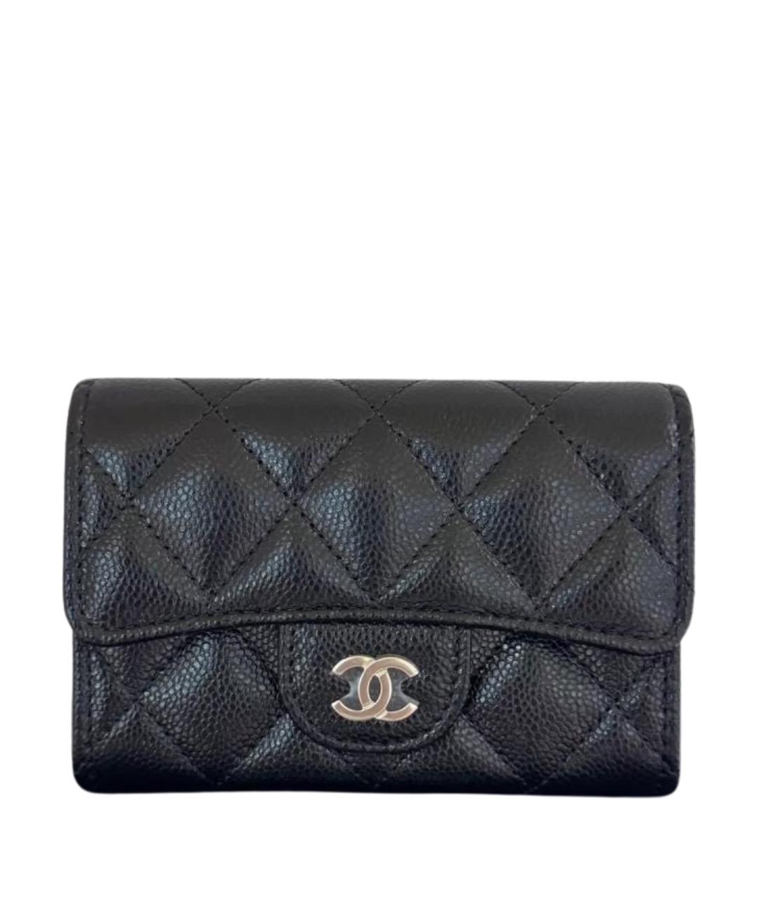 CHANEL Черный кожаный кошелек, фото 1