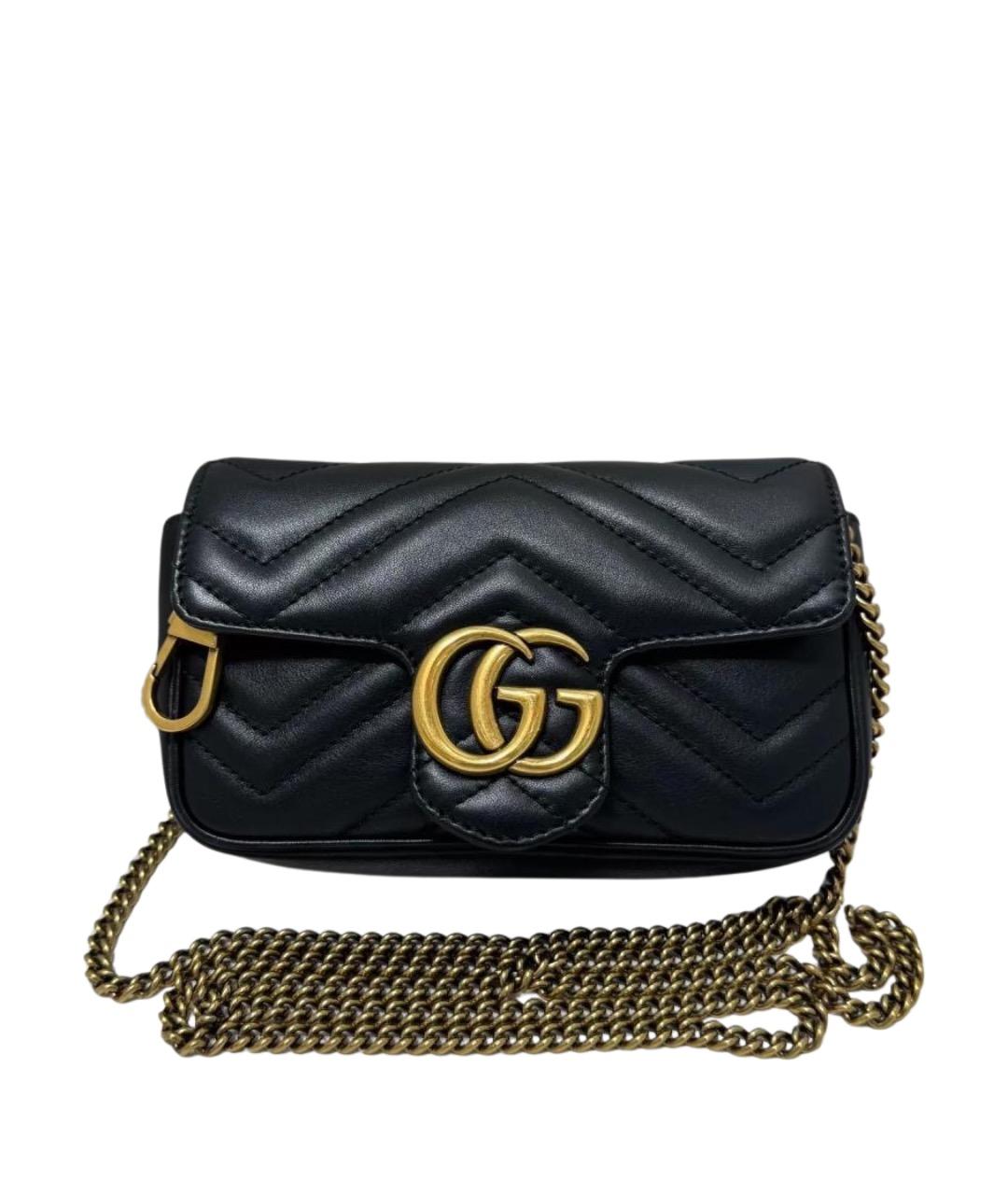 GUCCI Черная кожаная сумка через плечо, фото 1