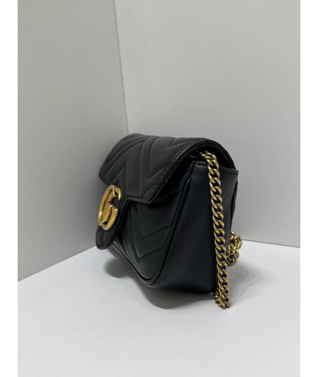 GUCCI Черная кожаная сумка через плечо, фото 3