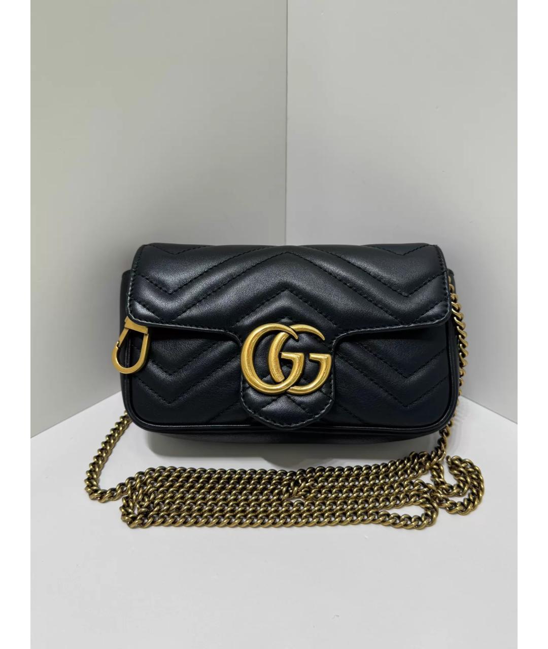 GUCCI Черная кожаная сумка через плечо, фото 7