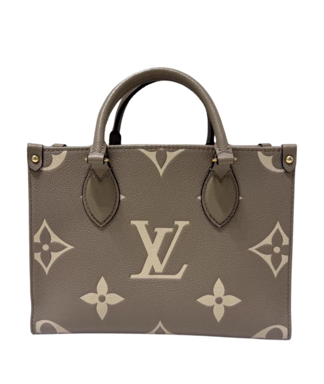 LOUIS VUITTON Серая кожаная сумка с короткими ручками, фото 1