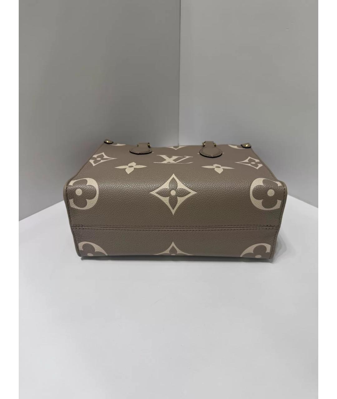 LOUIS VUITTON Серая кожаная сумка с короткими ручками, фото 4