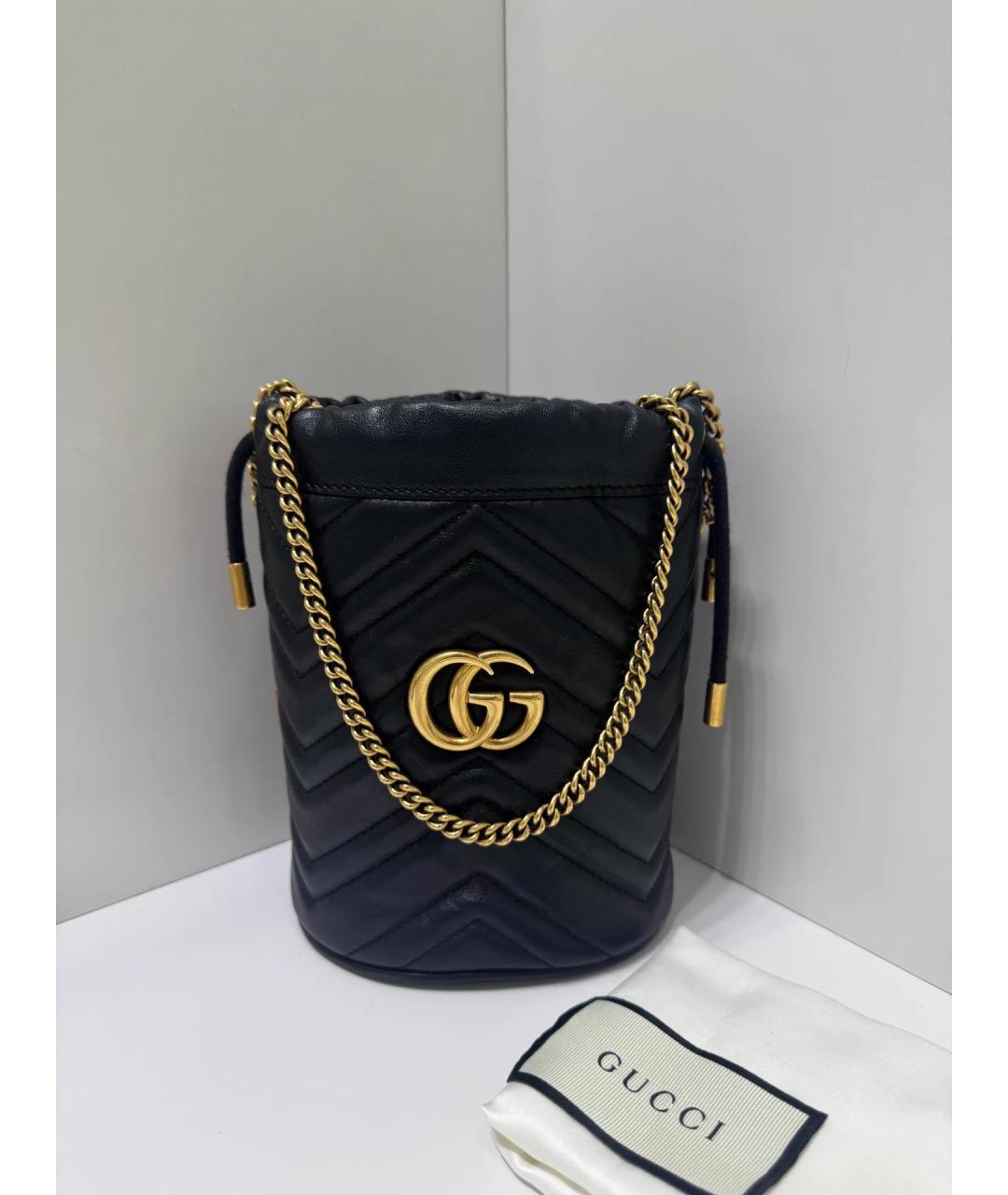 GUCCI Черная кожаная сумка через плечо, фото 5