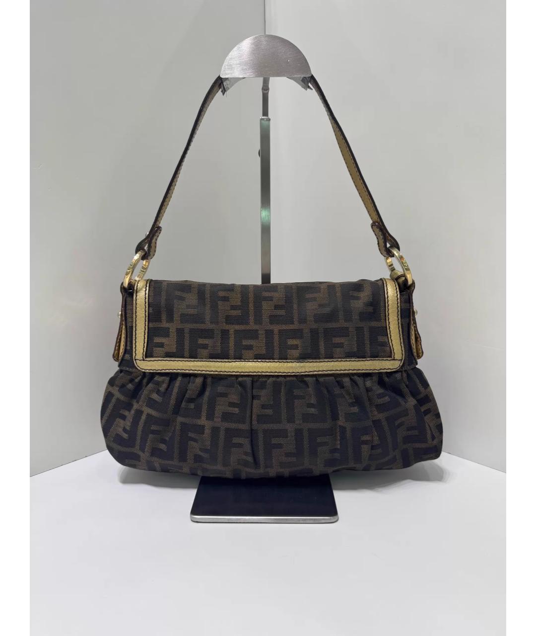 FENDI Коричневая кожаная сумка через плечо, фото 2