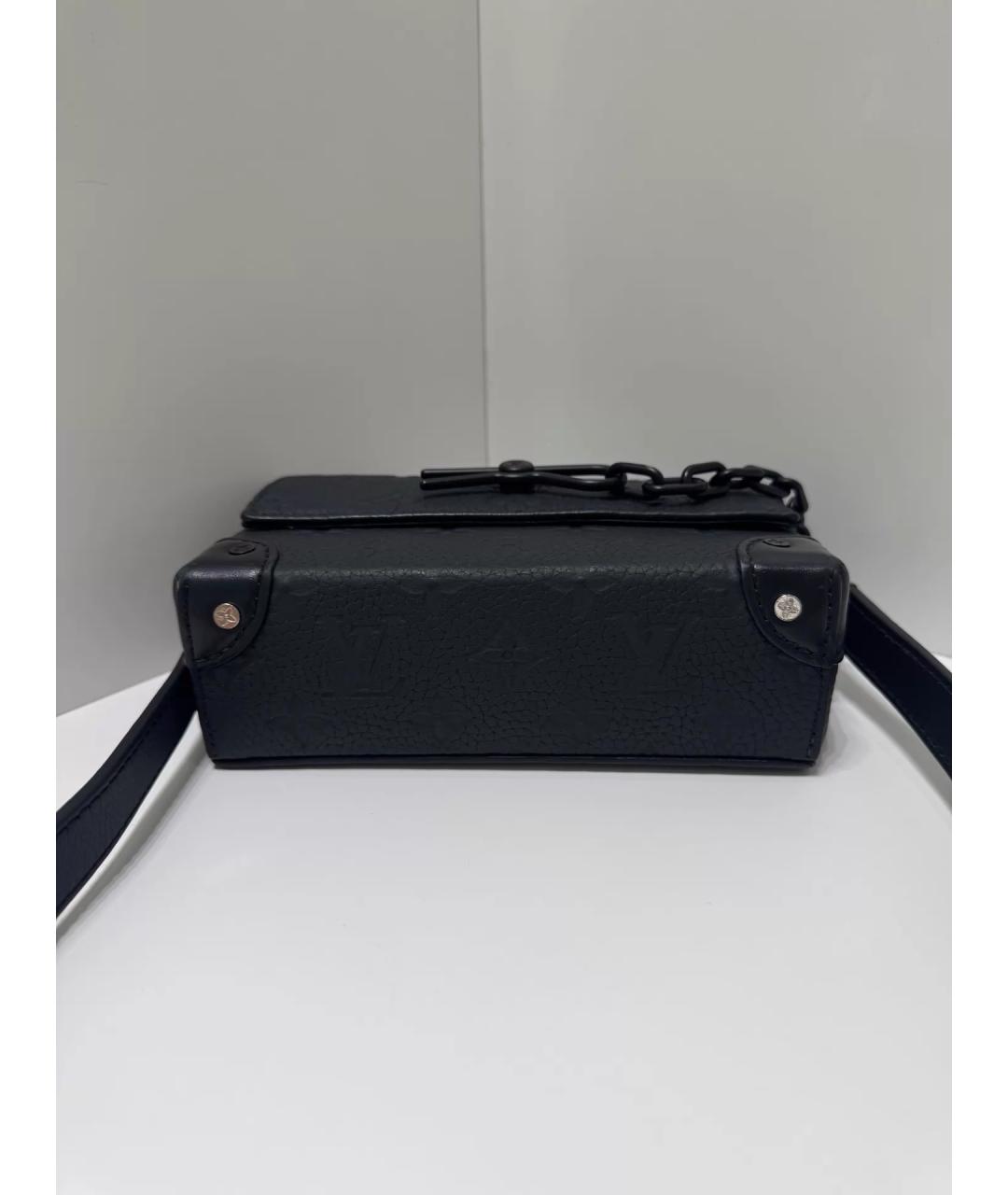 LOUIS VUITTON Черная кожаная сумка через плечо, фото 4