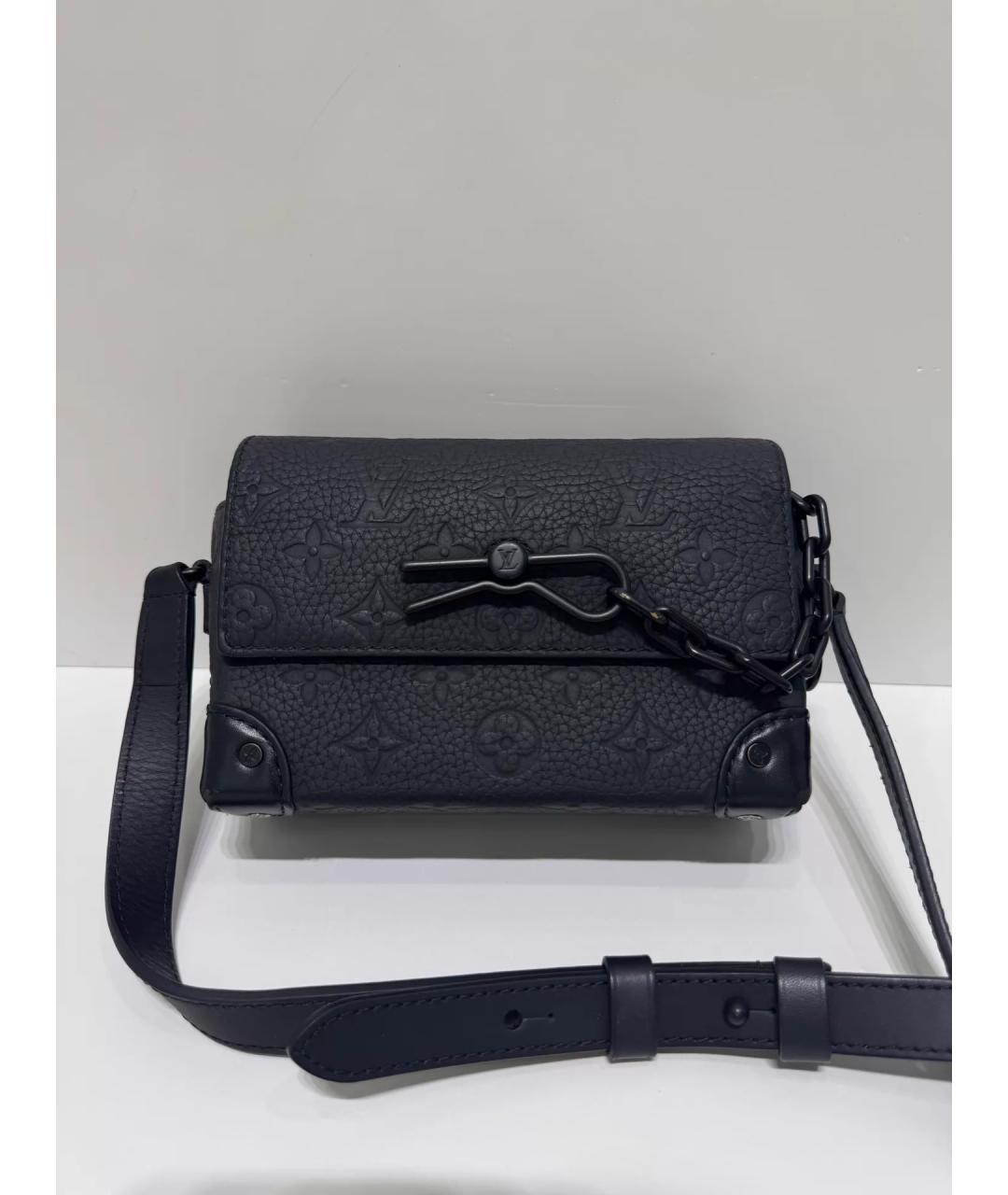 LOUIS VUITTON Черная кожаная сумка через плечо, фото 5