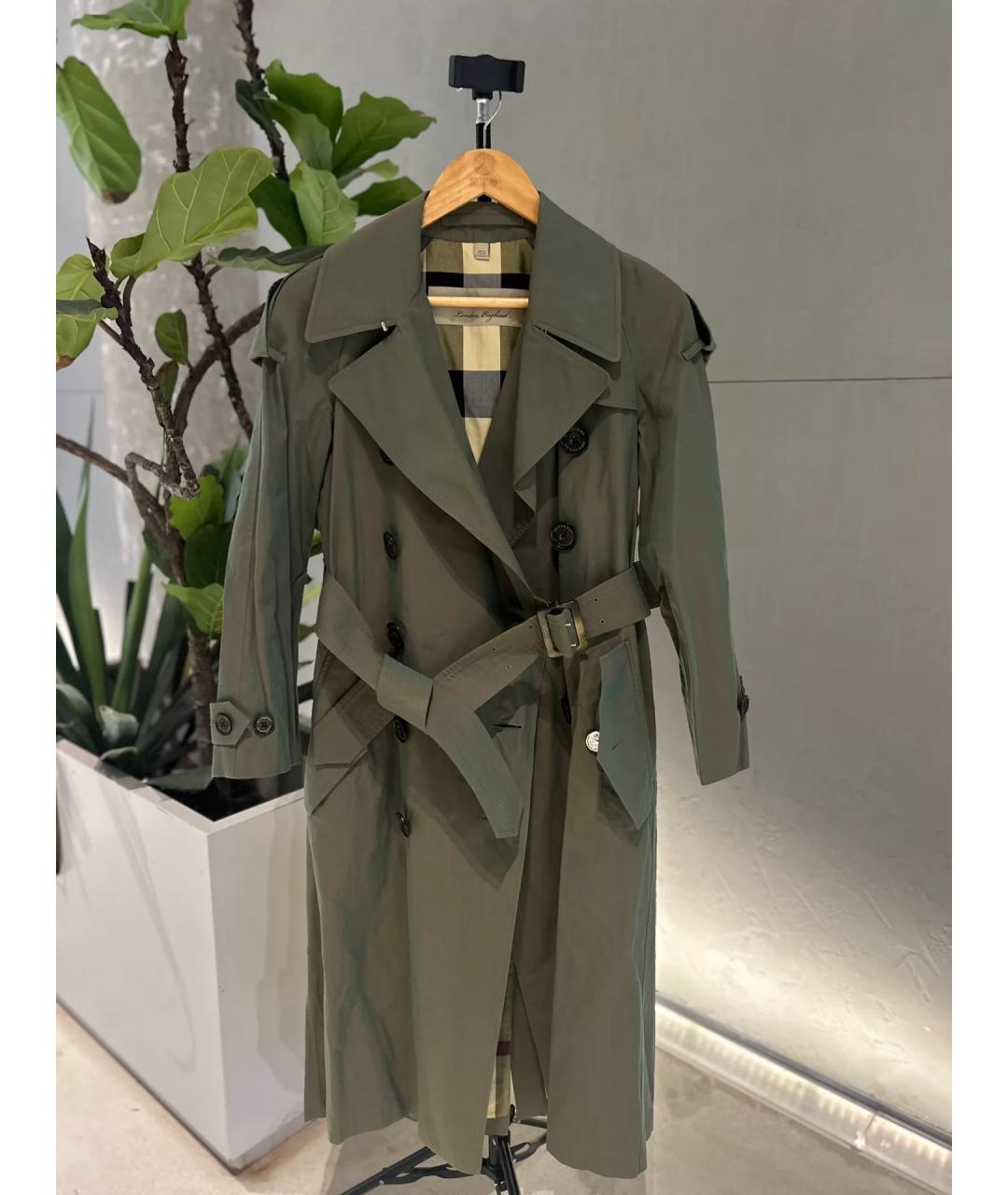 BURBERRY Зеленый тренч/плащ, фото 5