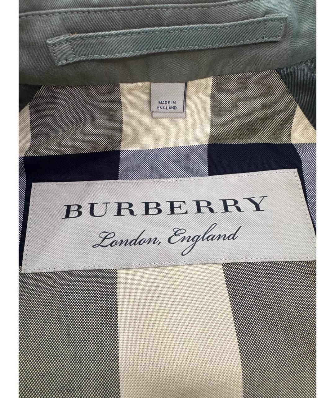 BURBERRY Зеленый тренч/плащ, фото 3