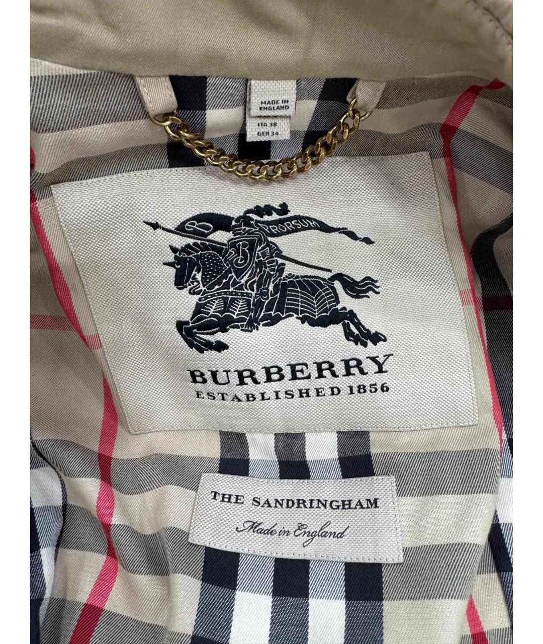 BURBERRY Бежевое пальто, фото 3
