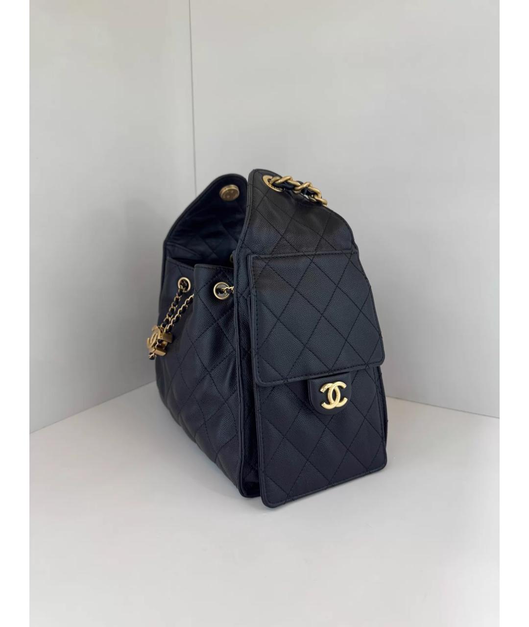 CHANEL Черная кожаная сумка через плечо, фото 3