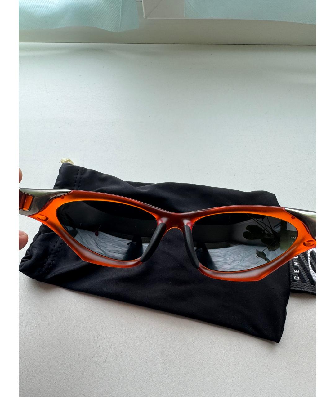 OAKLEY Оранжевые пластиковые солнцезащитные очки, фото 3