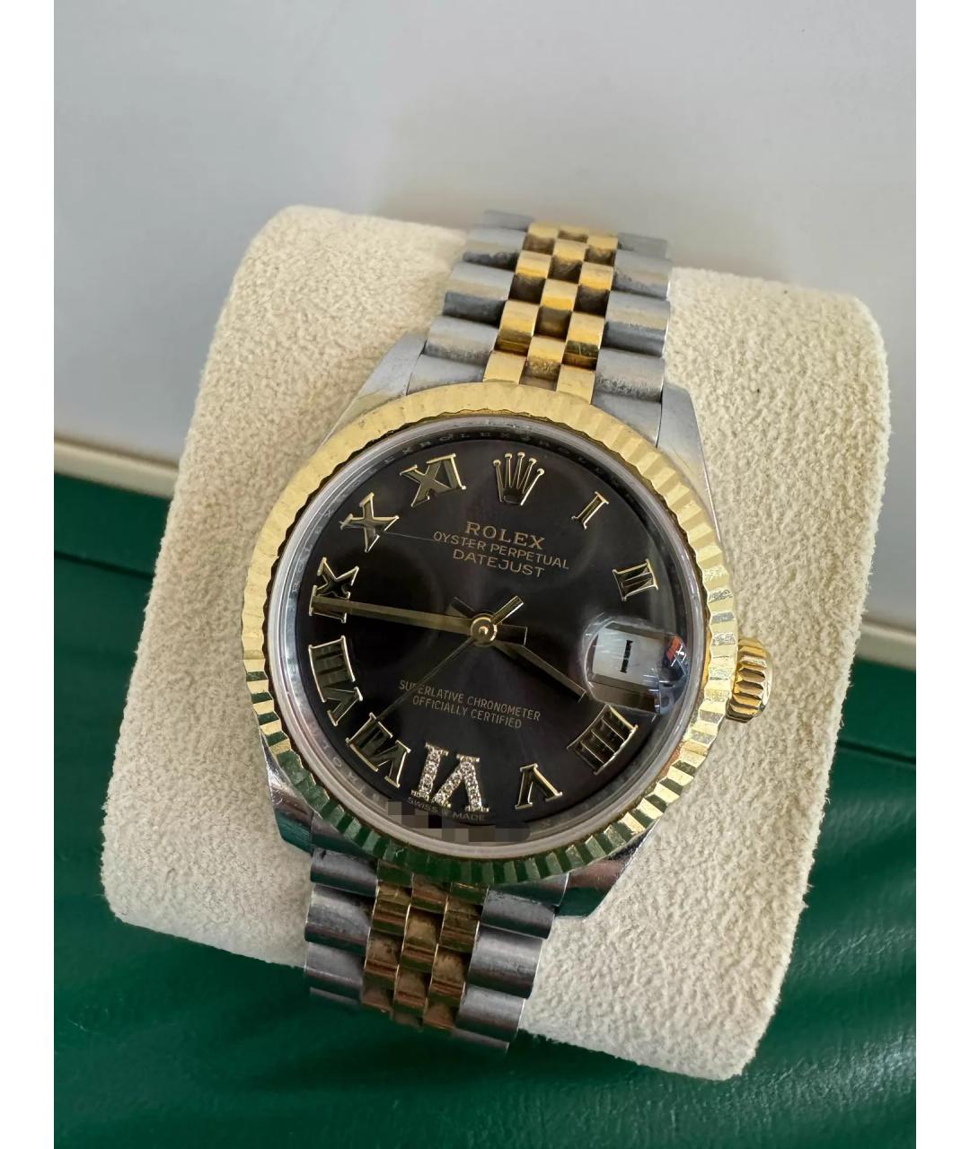 ROLEX Черные часы из розового золота, фото 4