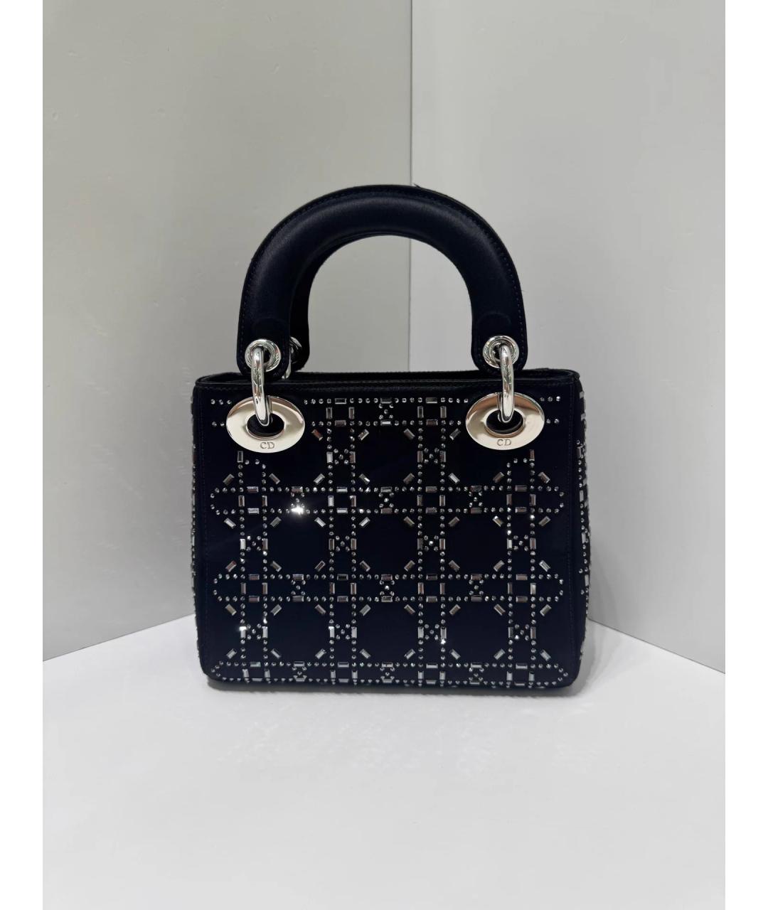 CHRISTIAN DIOR Черная кожаная сумка с короткими ручками, фото 2