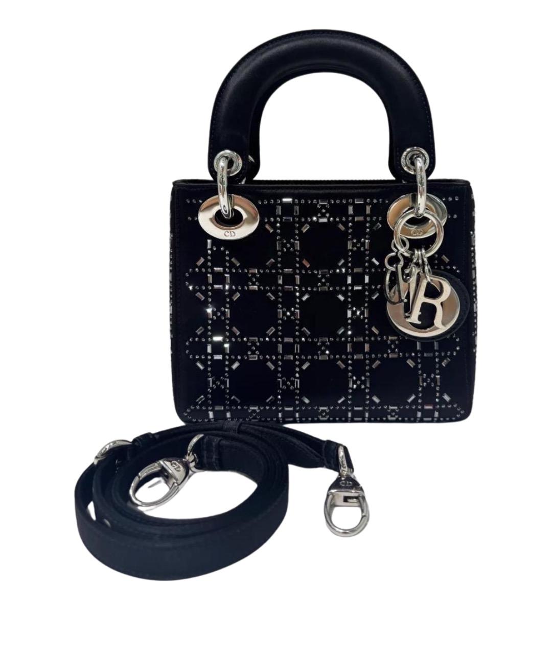 CHRISTIAN DIOR Черная кожаная сумка с короткими ручками, фото 1