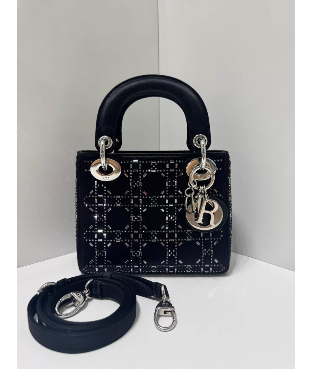 CHRISTIAN DIOR Черная кожаная сумка с короткими ручками, фото 5