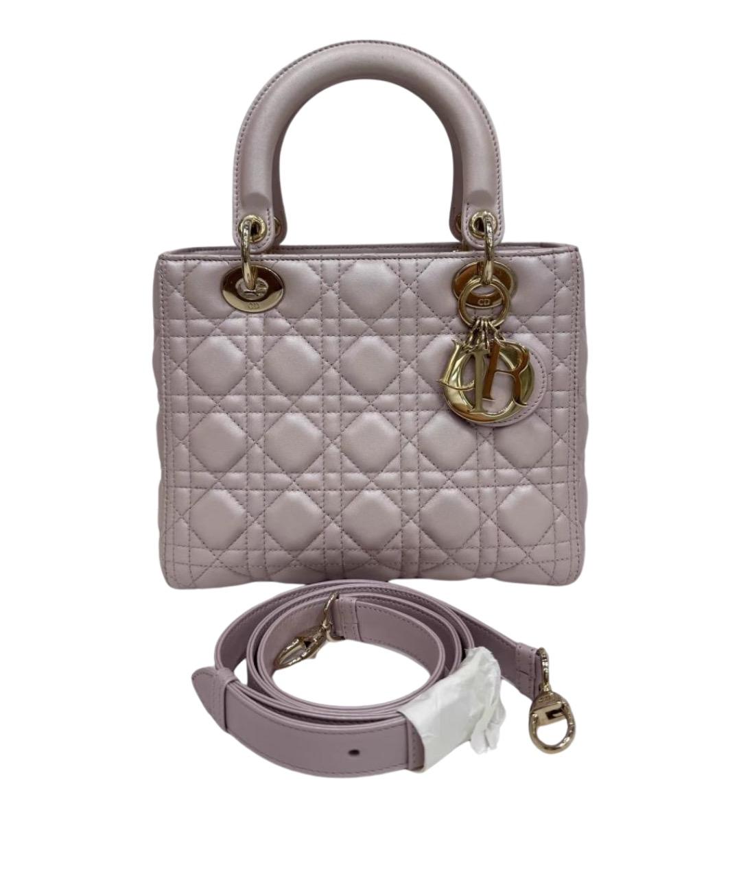 CHRISTIAN DIOR Розовая кожаная сумка с короткими ручками, фото 1