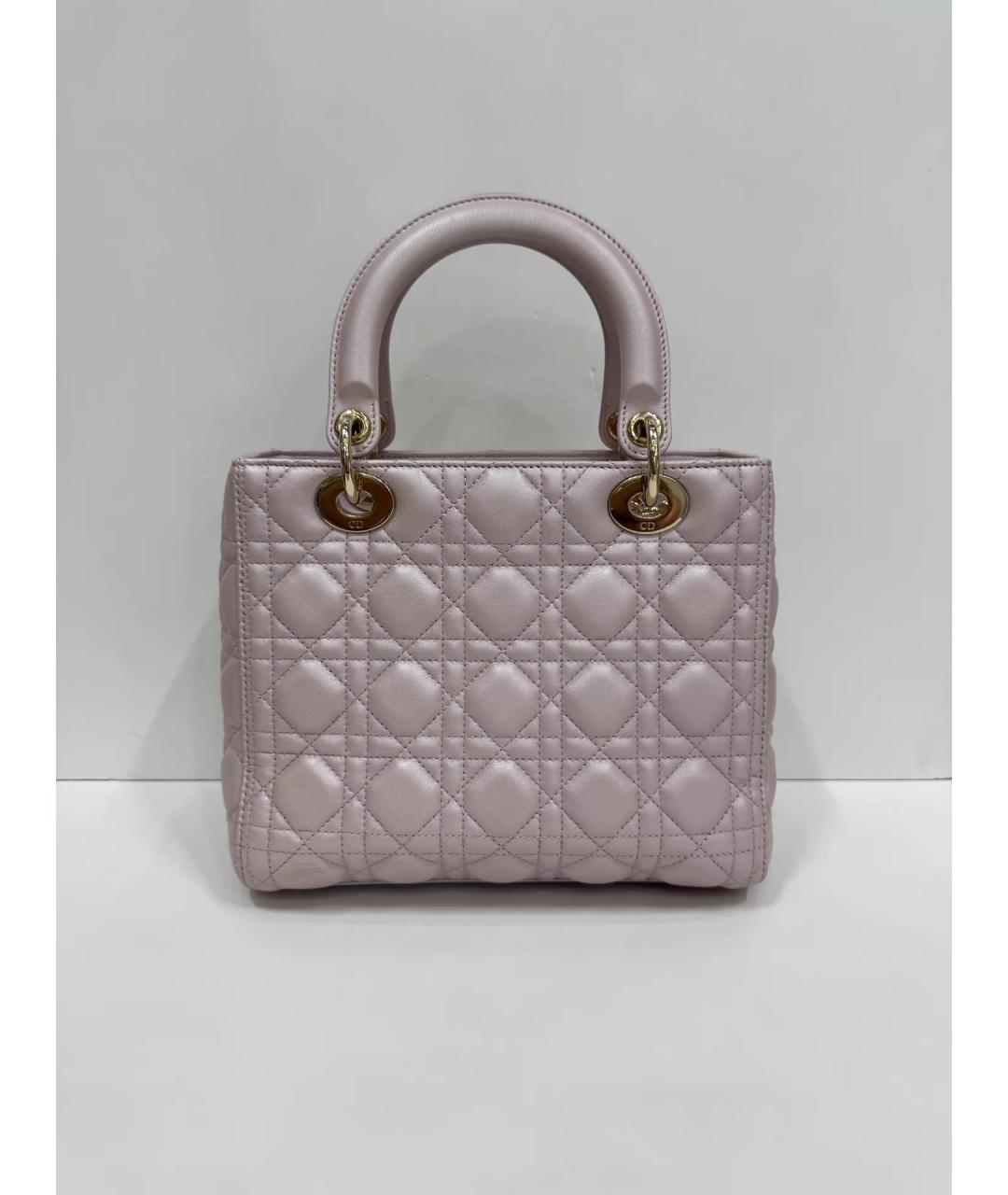 CHRISTIAN DIOR Розовая кожаная сумка с короткими ручками, фото 2