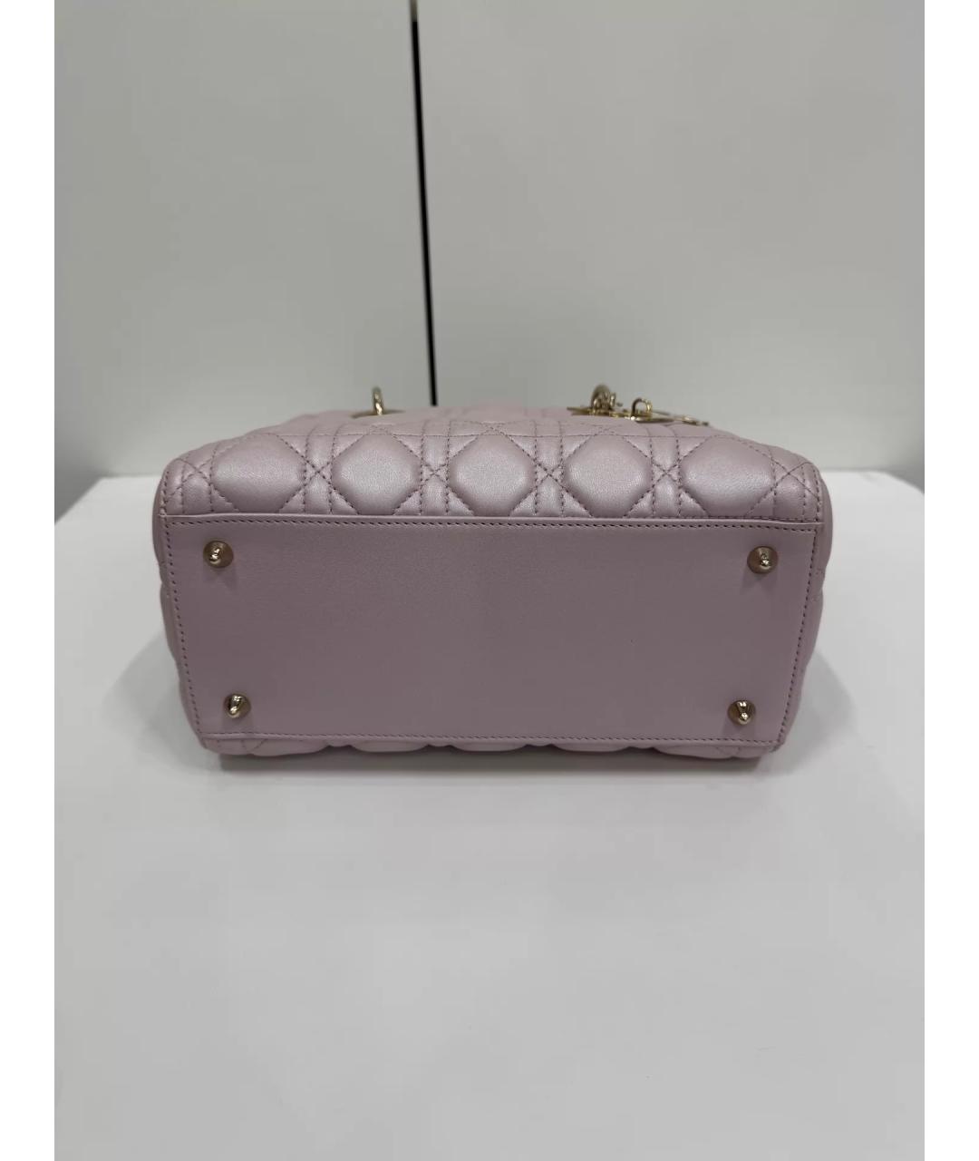 CHRISTIAN DIOR Розовая кожаная сумка с короткими ручками, фото 4