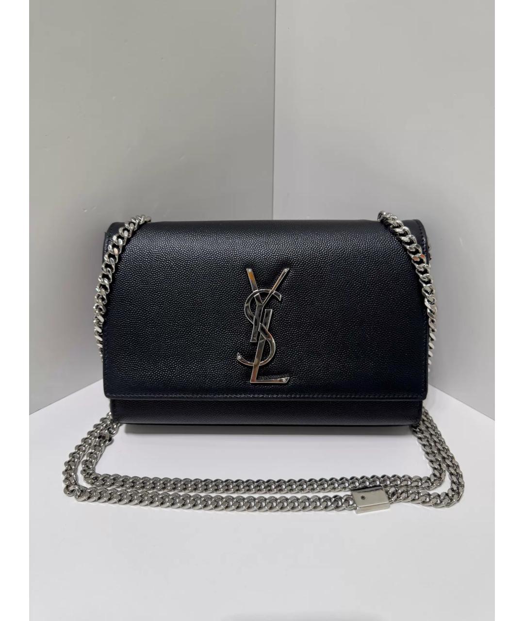 SAINT LAURENT Черная кожаная сумка через плечо, фото 5