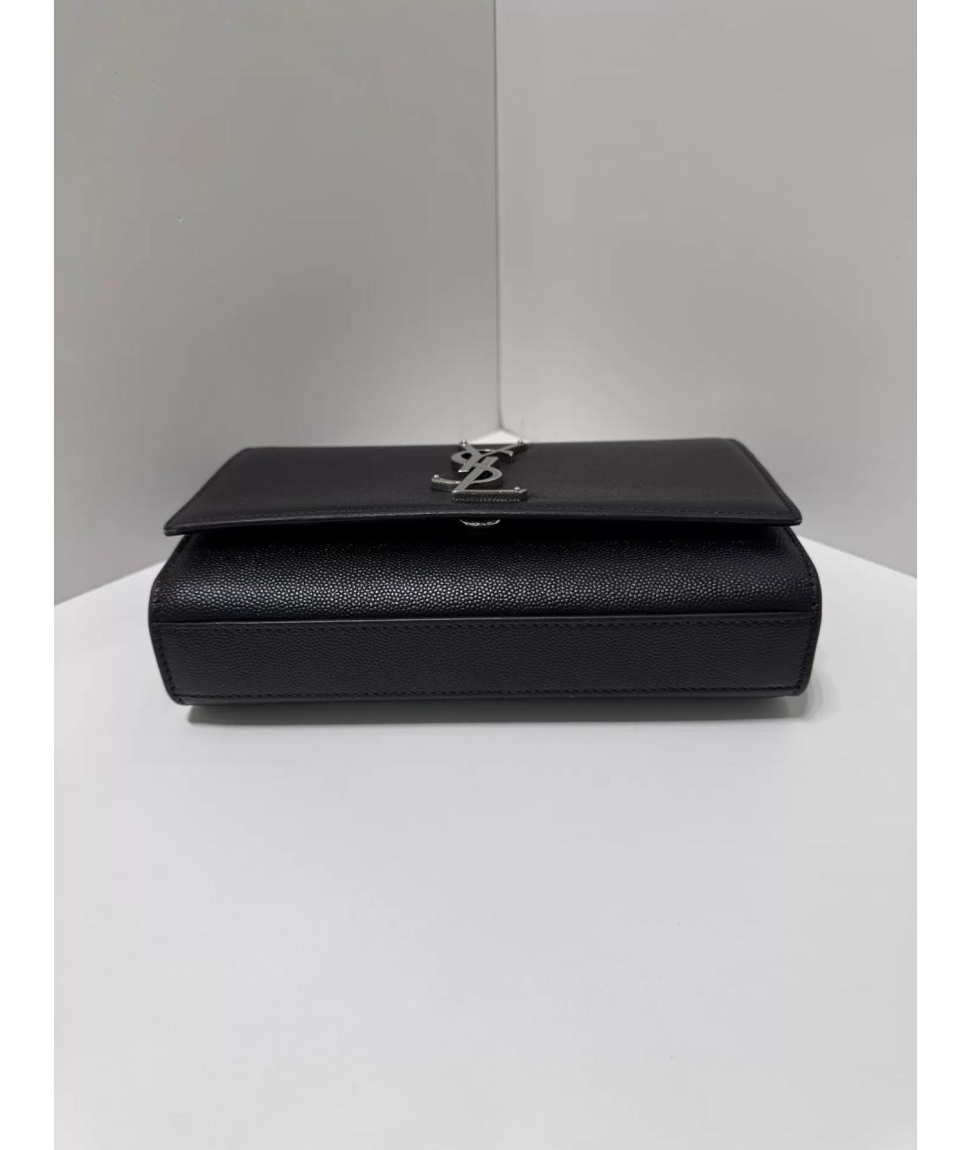 SAINT LAURENT Черная кожаная сумка через плечо, фото 4