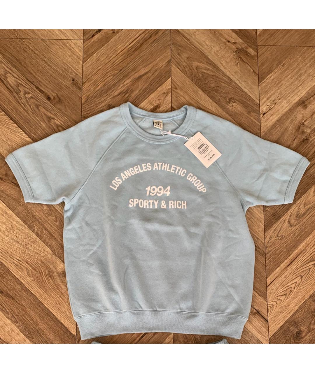 SPORTY AND RICH Голубая футболка, фото 3
