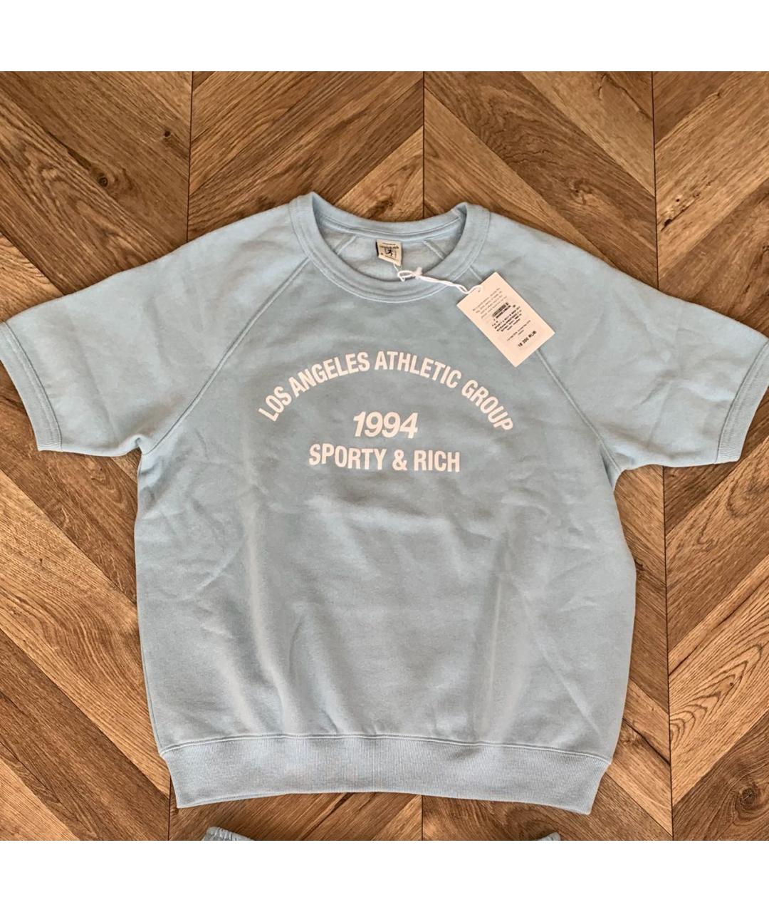 SPORTY AND RICH Голубая футболка, фото 2