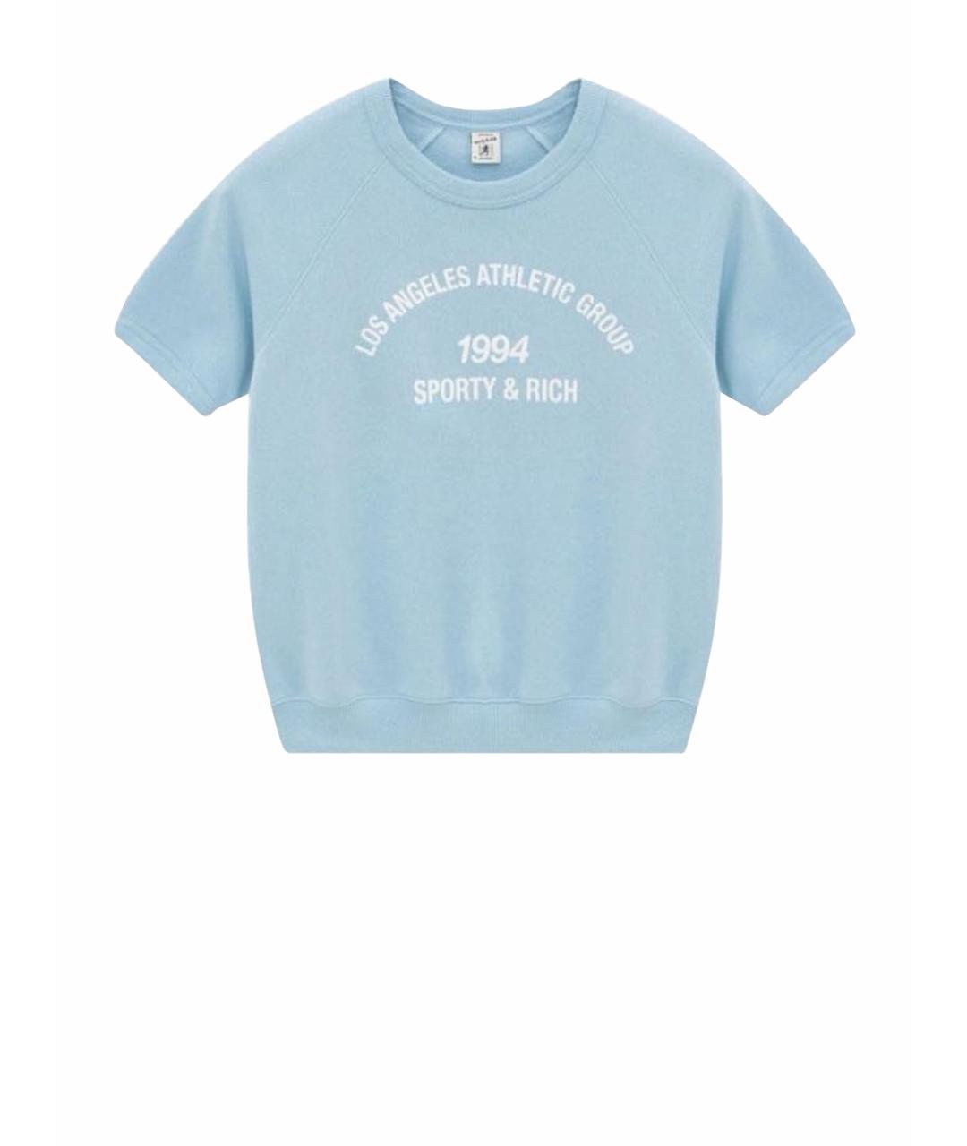 SPORTY AND RICH Голубая футболка, фото 1