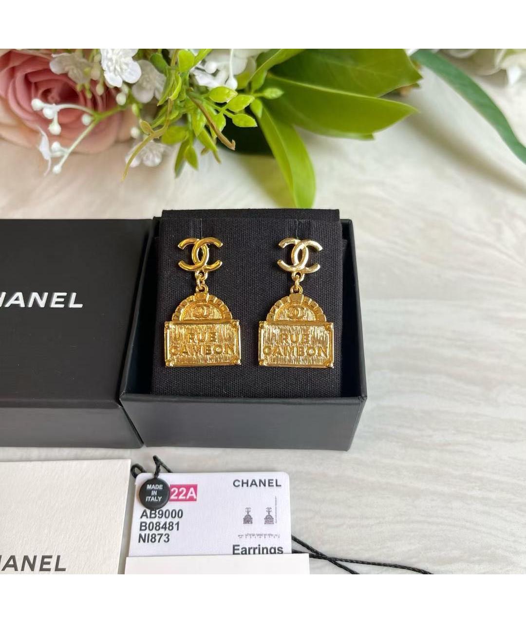 CHANEL Золотые серьги, фото 2