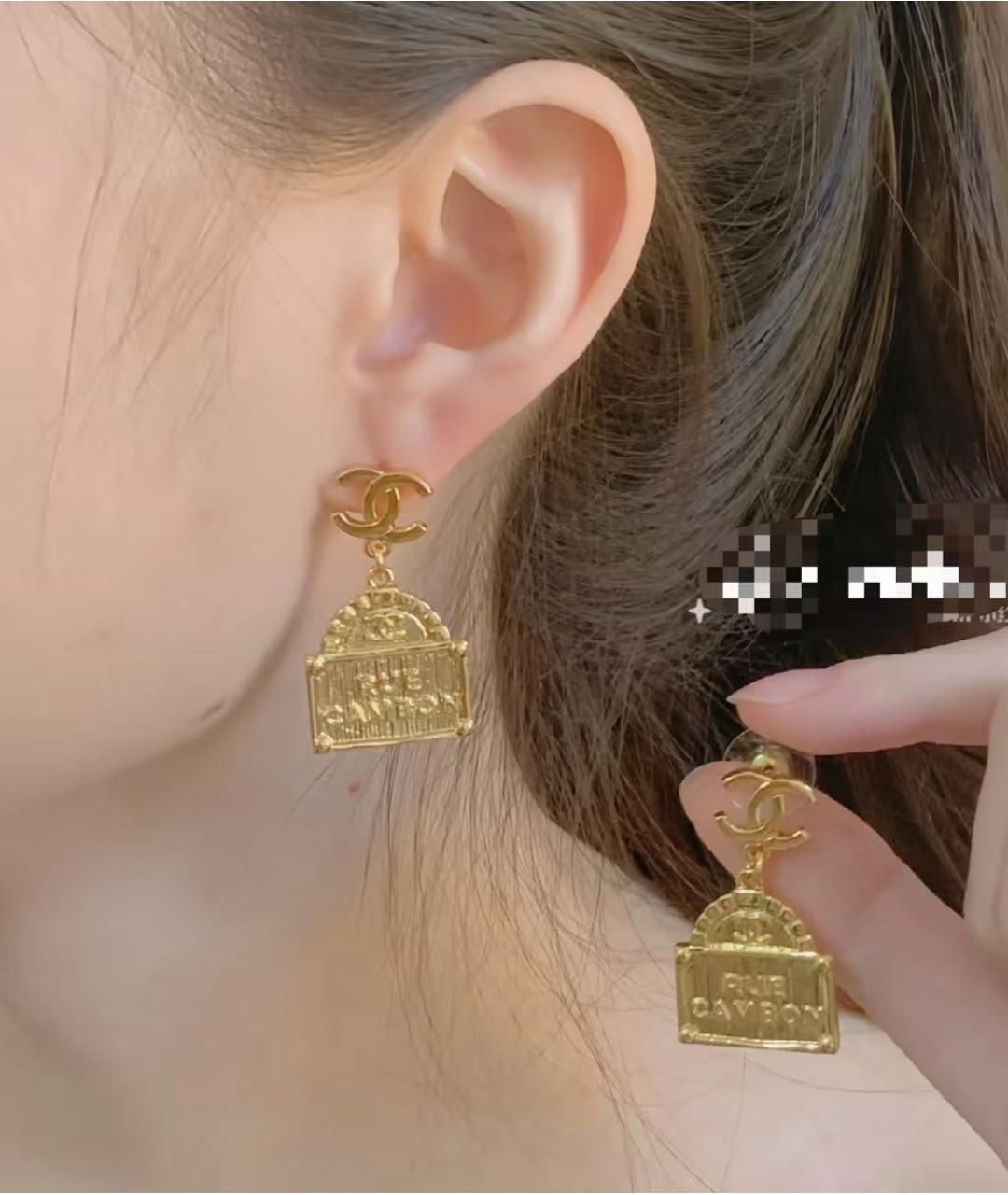 CHANEL Золотые серьги, фото 4