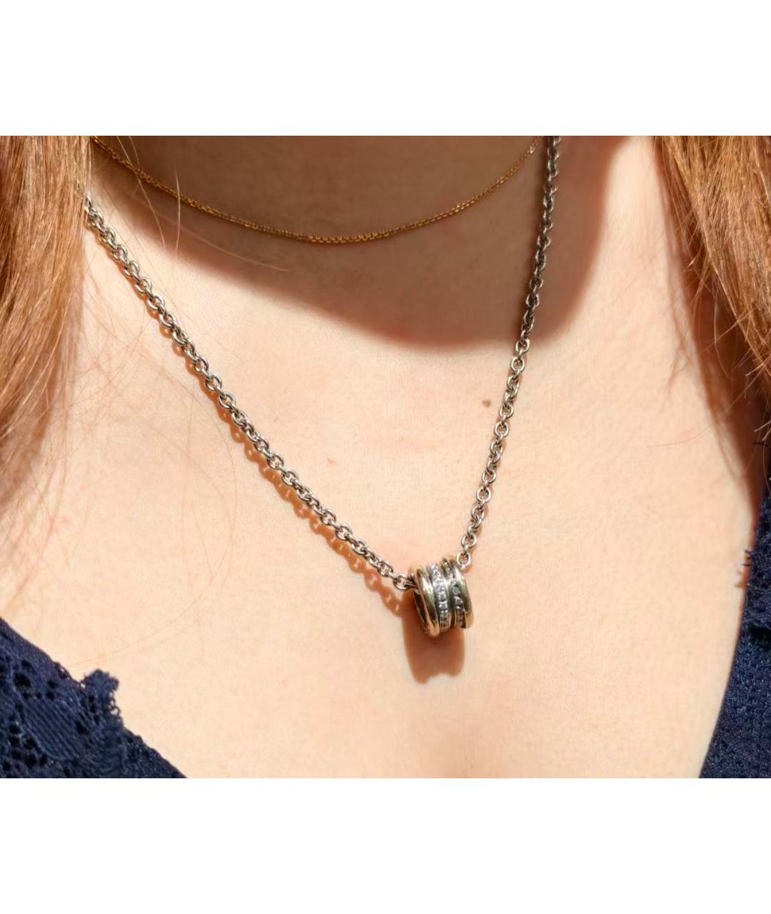BVLGARI Серебряное колье из белого золота, фото 6