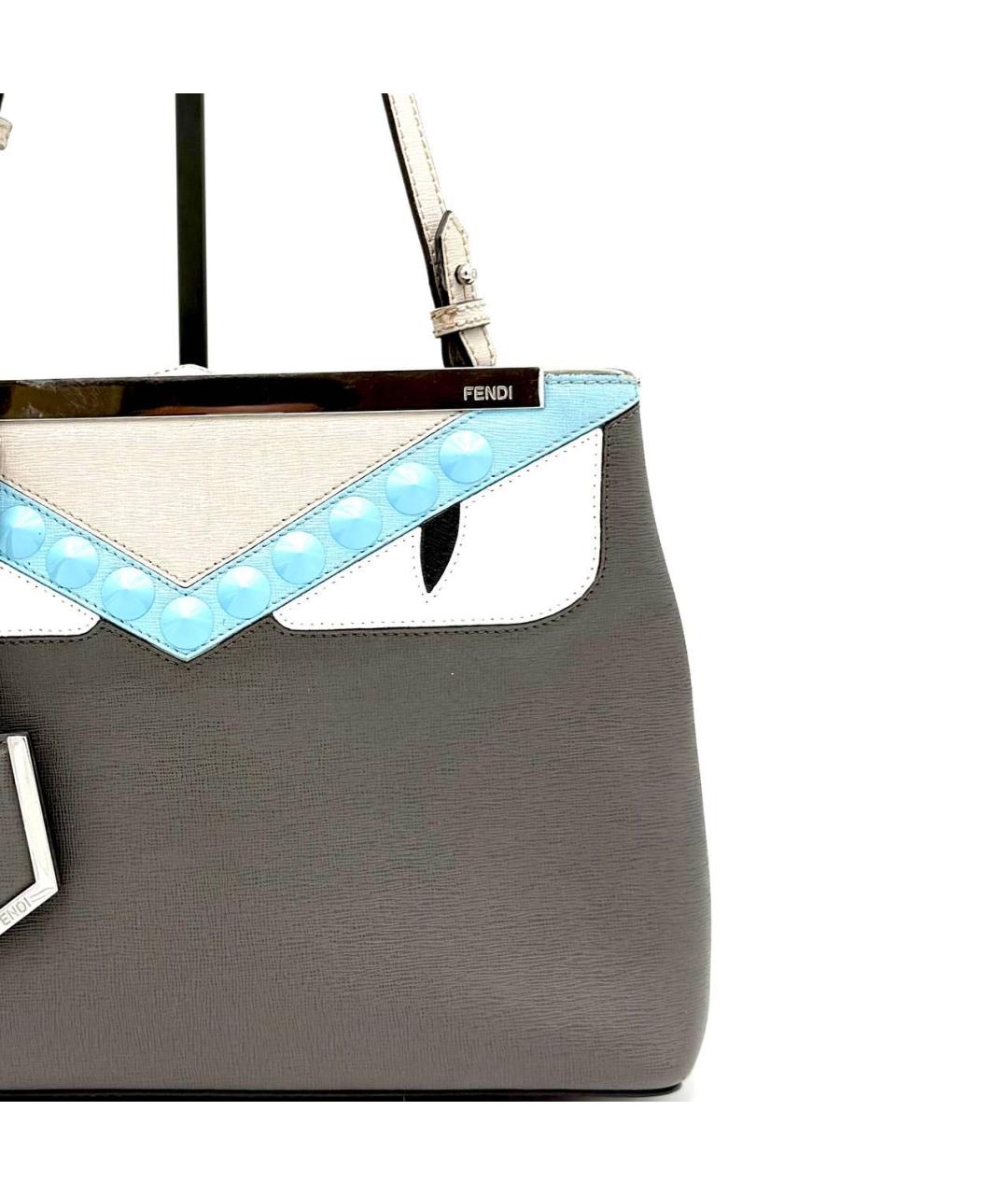 FENDI Антрацитовая кожаная сумка через плечо, фото 2