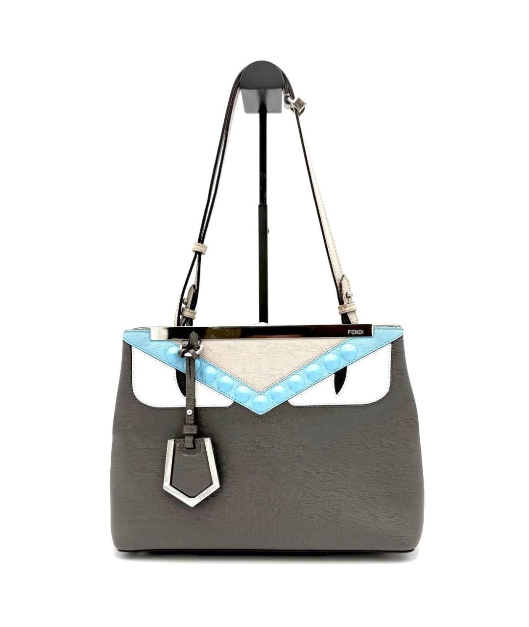 FENDI Антрацитовая кожаная сумка через плечо, фото 5