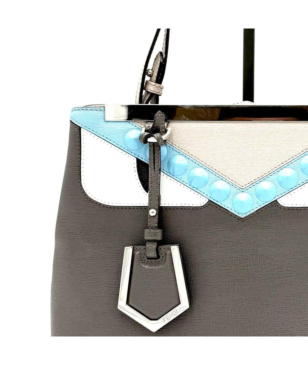 FENDI Антрацитовая кожаная сумка через плечо, фото 3