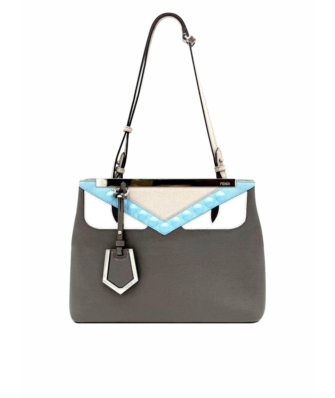 FENDI Антрацитовая кожаная сумка через плечо, фото 1