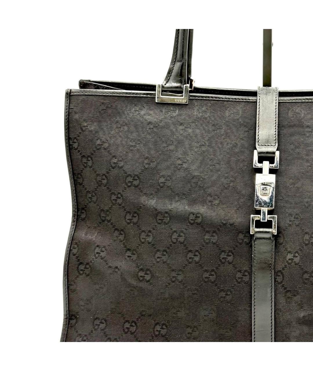 GUCCI Черная тканевая сумка с короткими ручками, фото 3