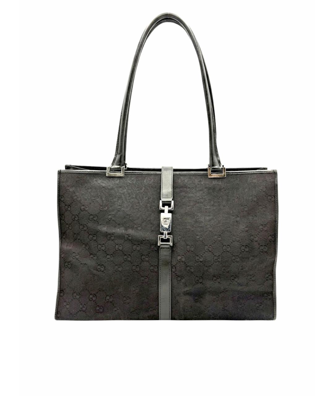 GUCCI Черная тканевая сумка с короткими ручками, фото 1