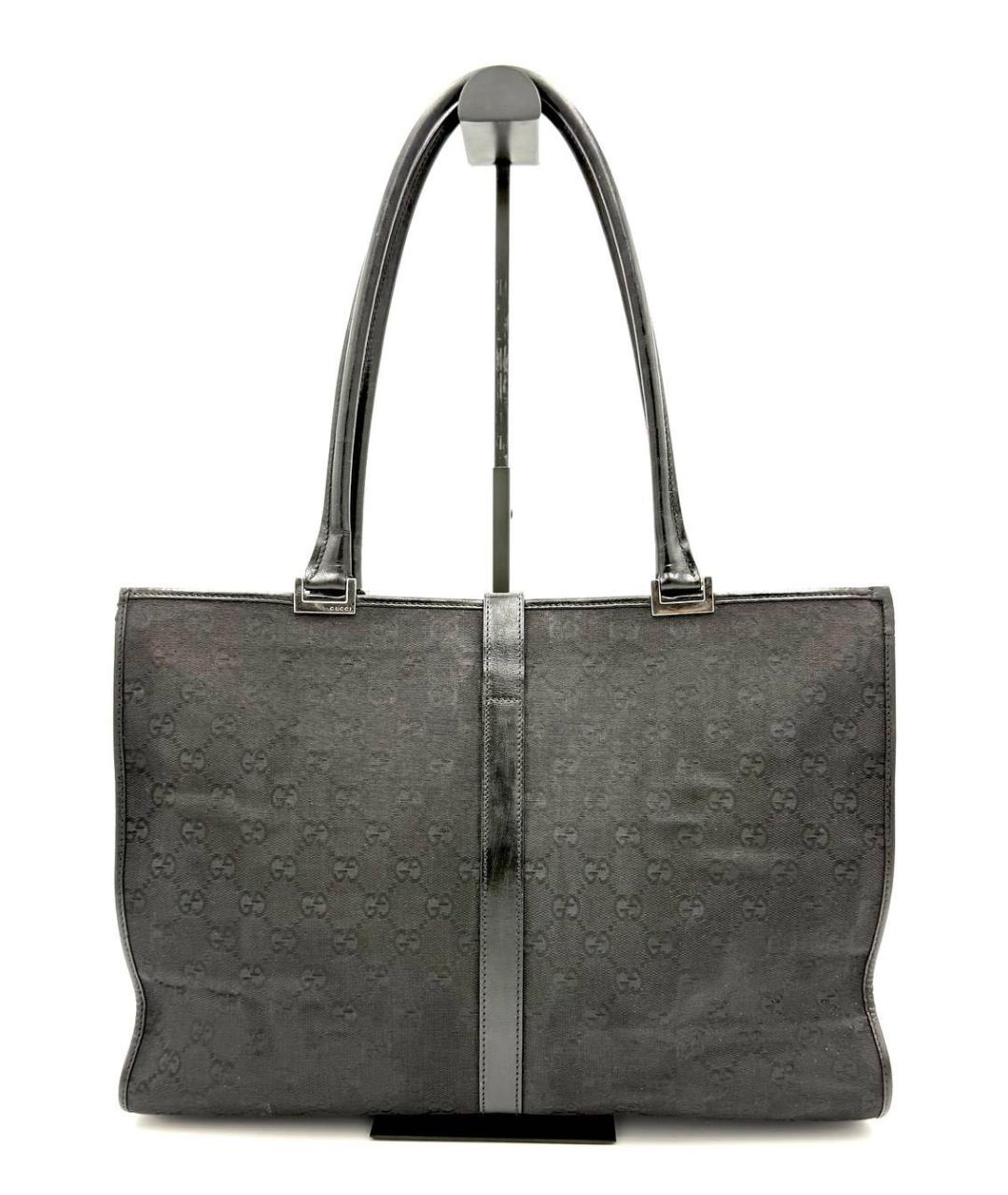 GUCCI Черная тканевая сумка с короткими ручками, фото 4
