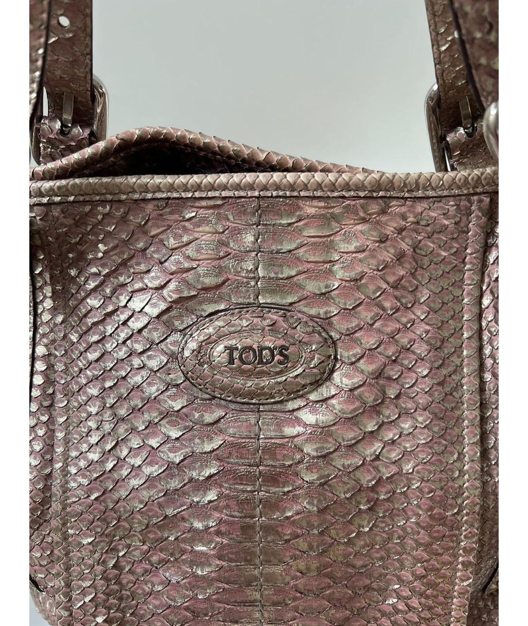 TOD'S Розовая кожаная сумка тоут, фото 6