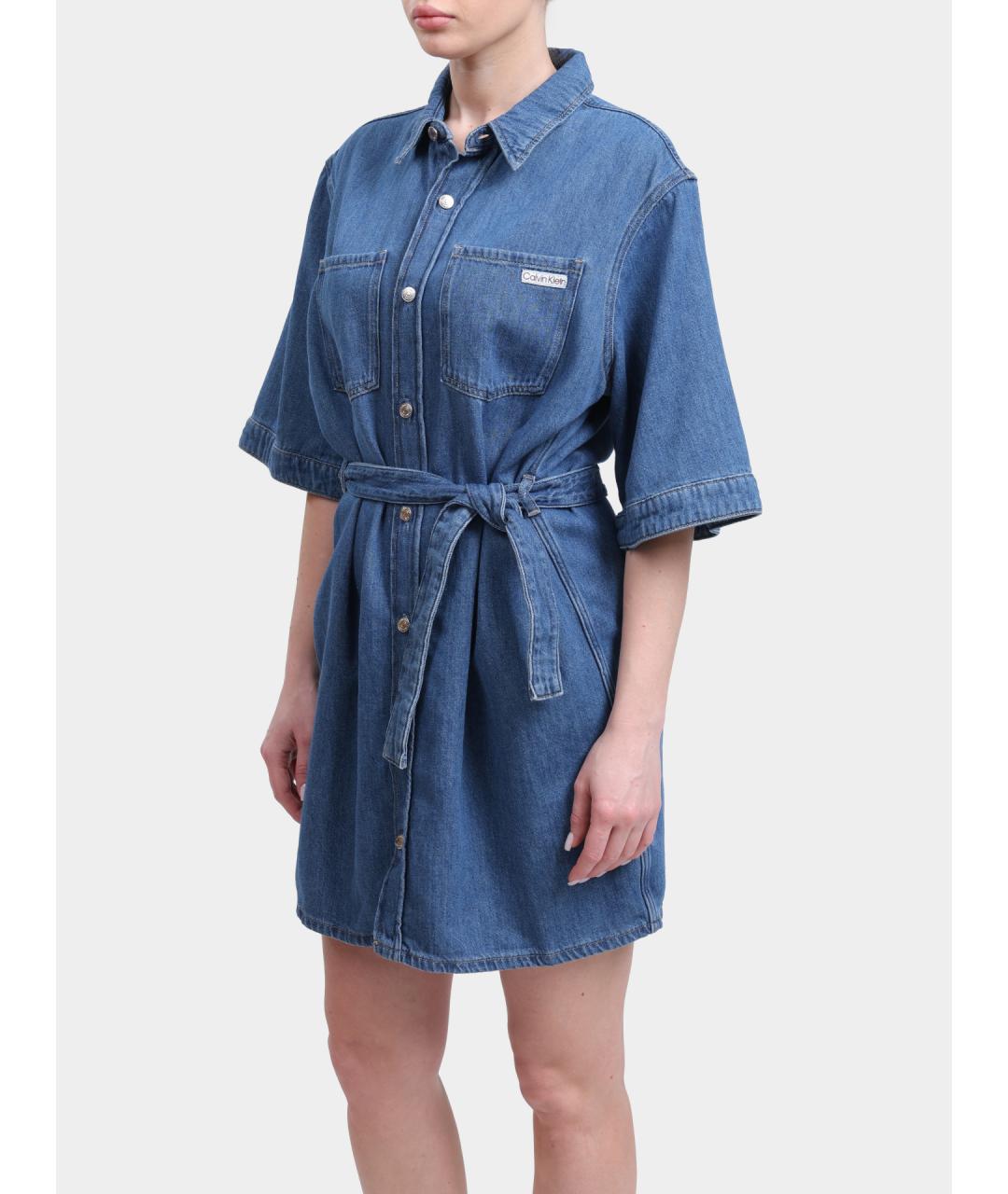 CALVIN KLEIN Синее повседневное платье, фото 3