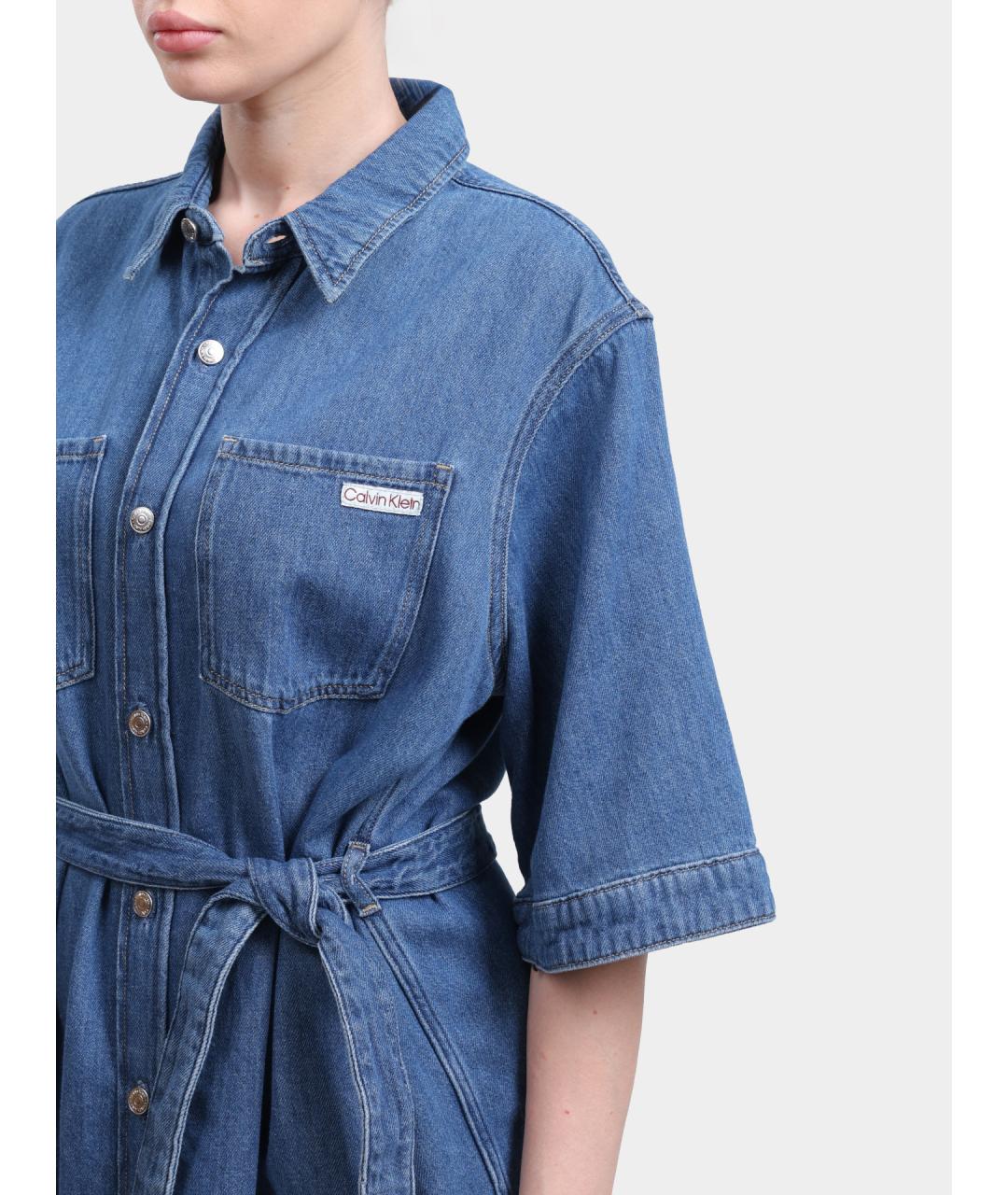 CALVIN KLEIN Синее повседневное платье, фото 4