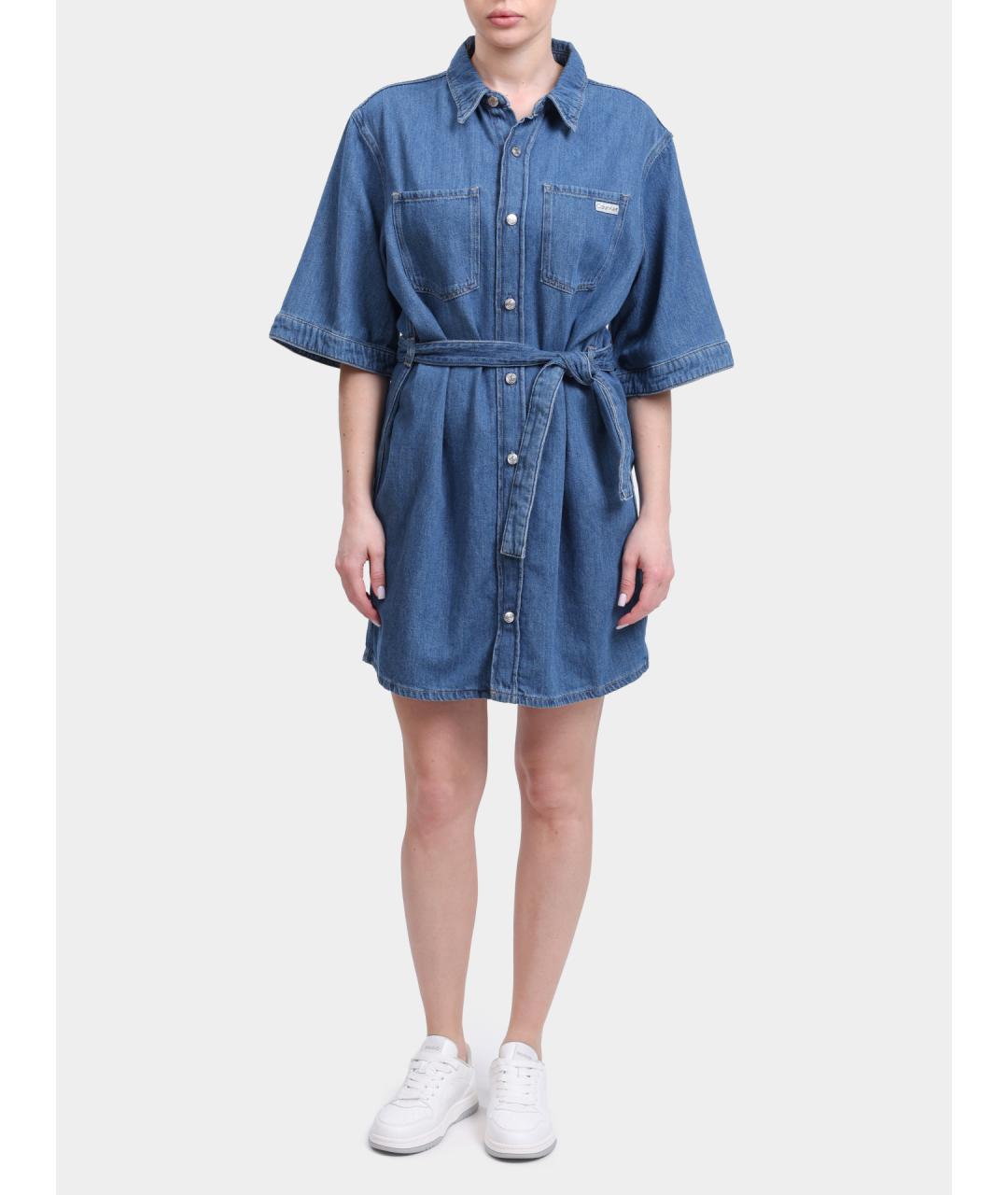CALVIN KLEIN Синее повседневное платье, фото 2