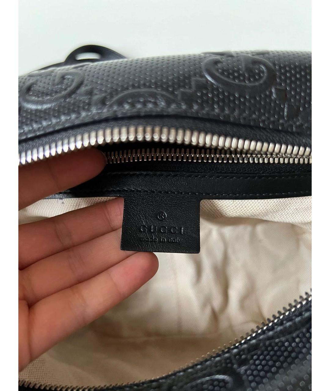 GUCCI Черная кожаная сумка на плечо, фото 8