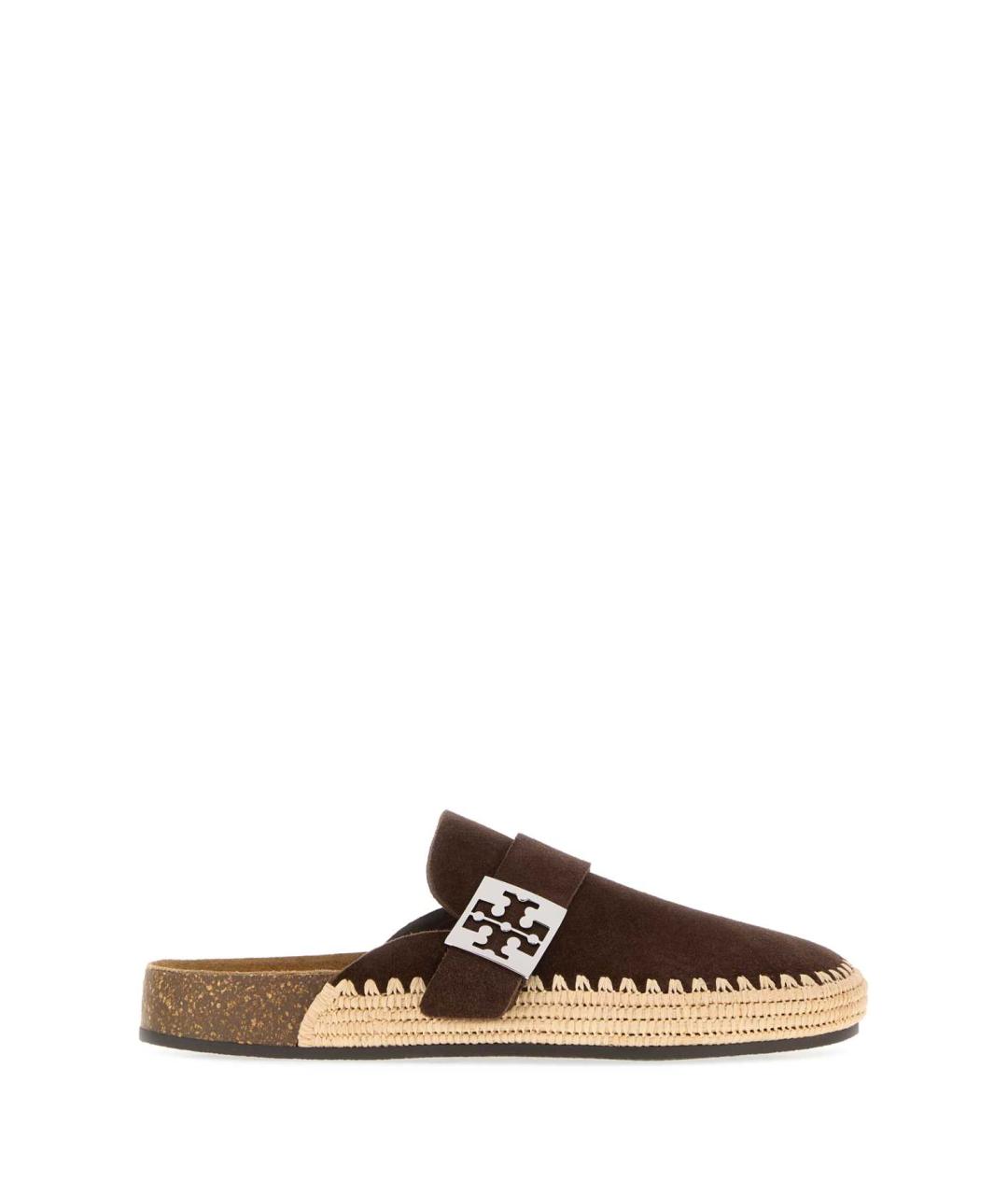 TORY BURCH Коричневые кожаные мюли, фото 1
