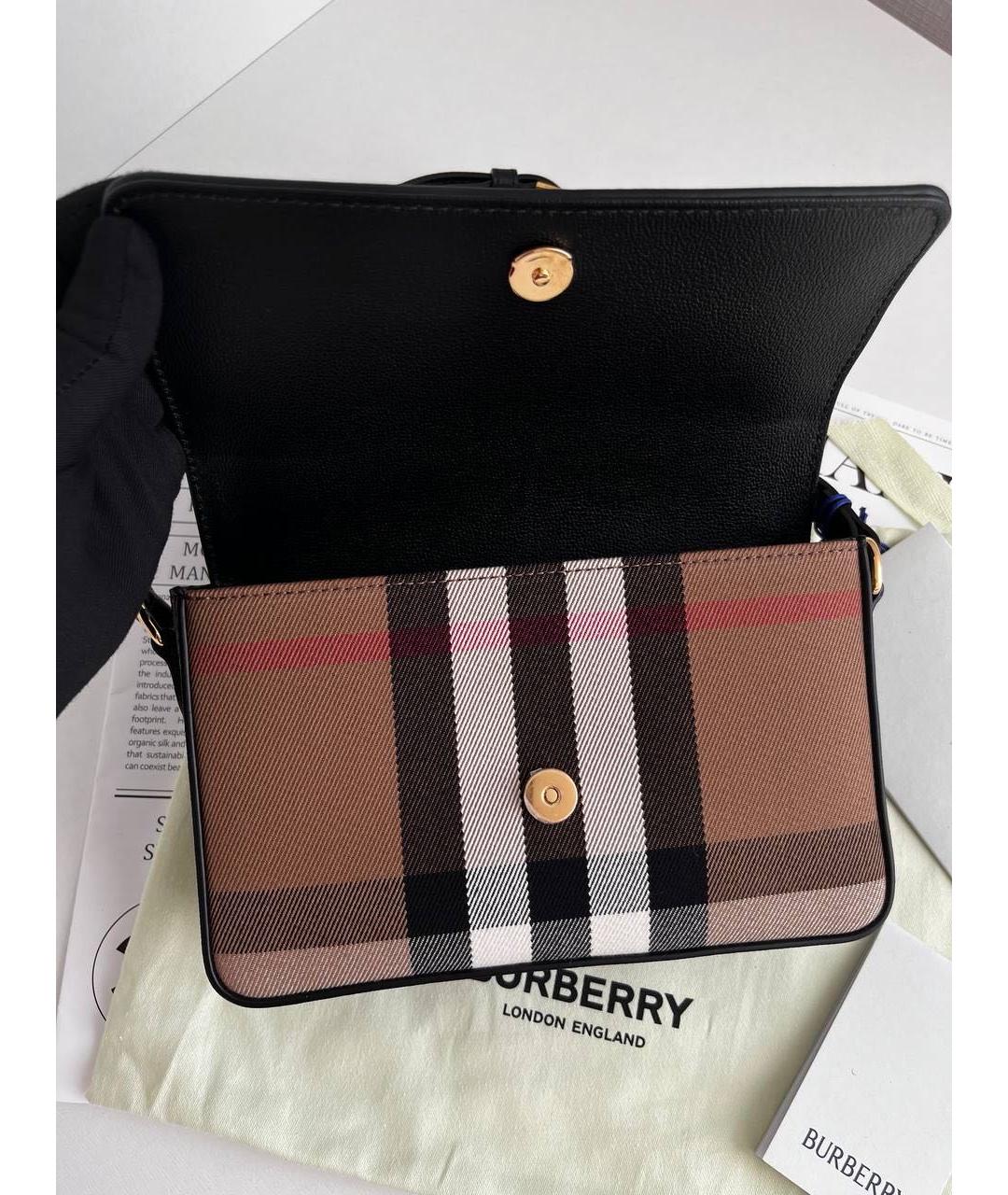 BURBERRY Черная кожаная сумка через плечо, фото 5