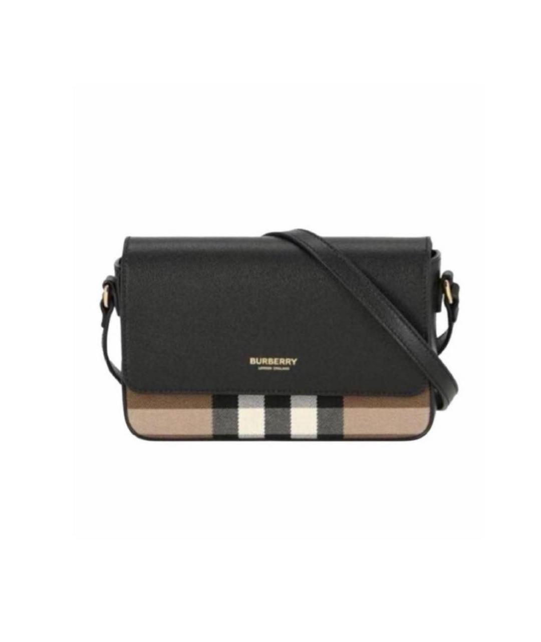BURBERRY Черная кожаная сумка через плечо, фото 6