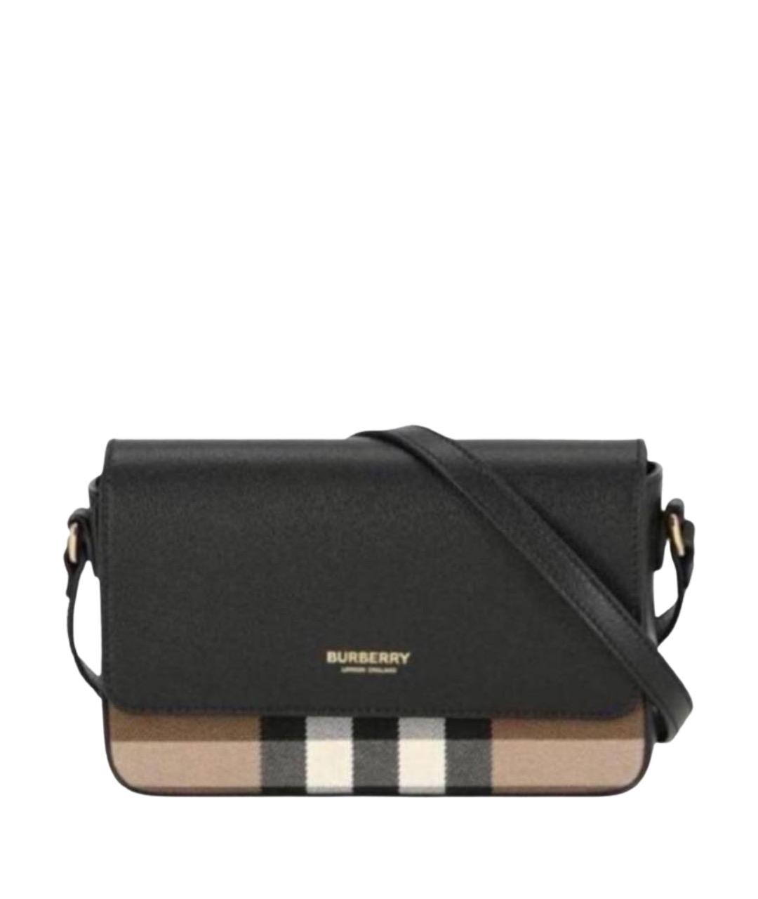 BURBERRY Черная кожаная сумка через плечо, фото 1